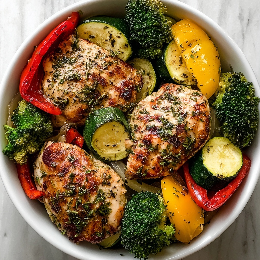 Air Fryer Chicken Breast with Roasted Vegetables Recipe - Recipe Image