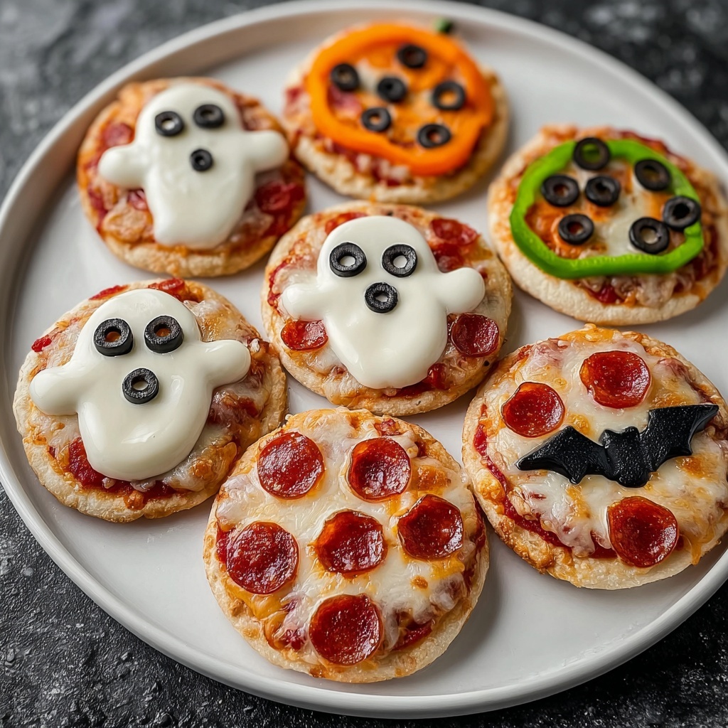 Halloween Mini Pizzas Recipe - Recipe Image