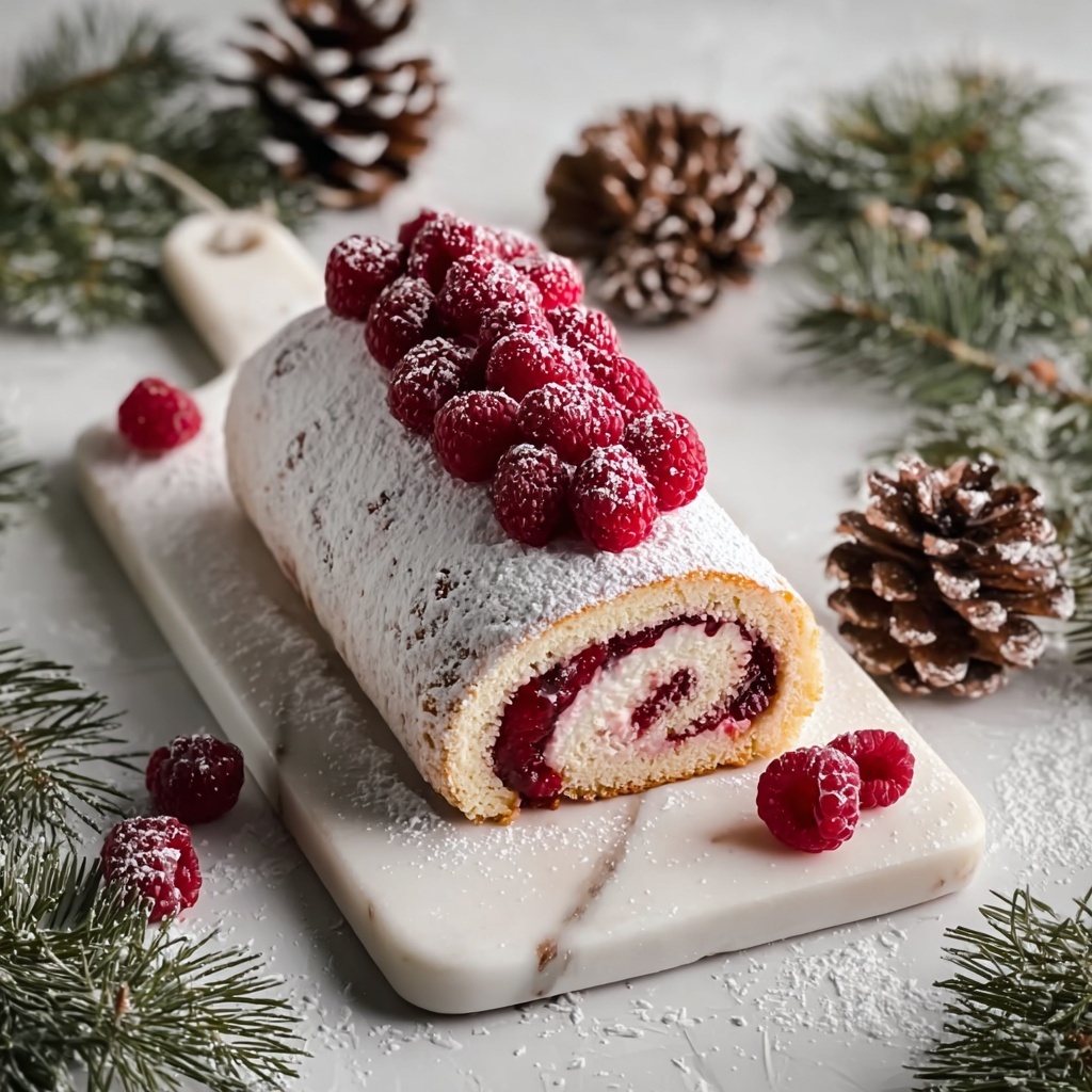 Christmas Raspberry Cake Roll Recipe - Recipe Image