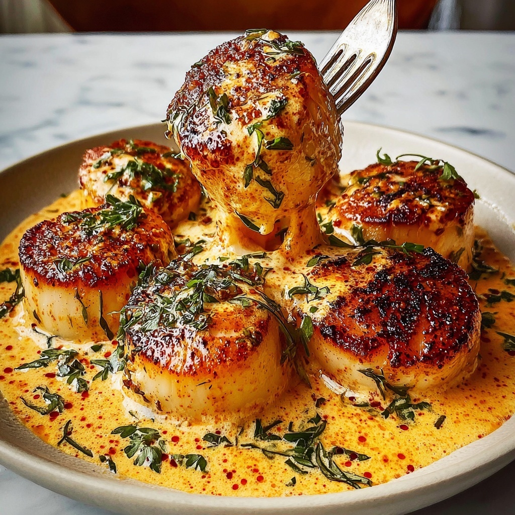 Seared Scallops with Cajun Cream Sauce Recipe - Recipe Image