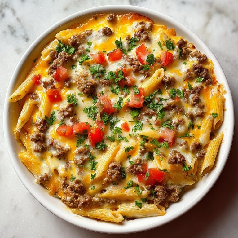 Creamy Rotel Pasta with Ground Beef and Cheddar Recipe