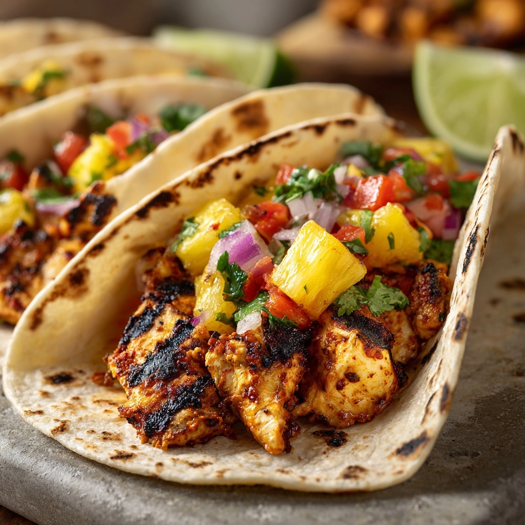 Chicken Tacos with Pineapple Salsa Recipe - Recipe Image