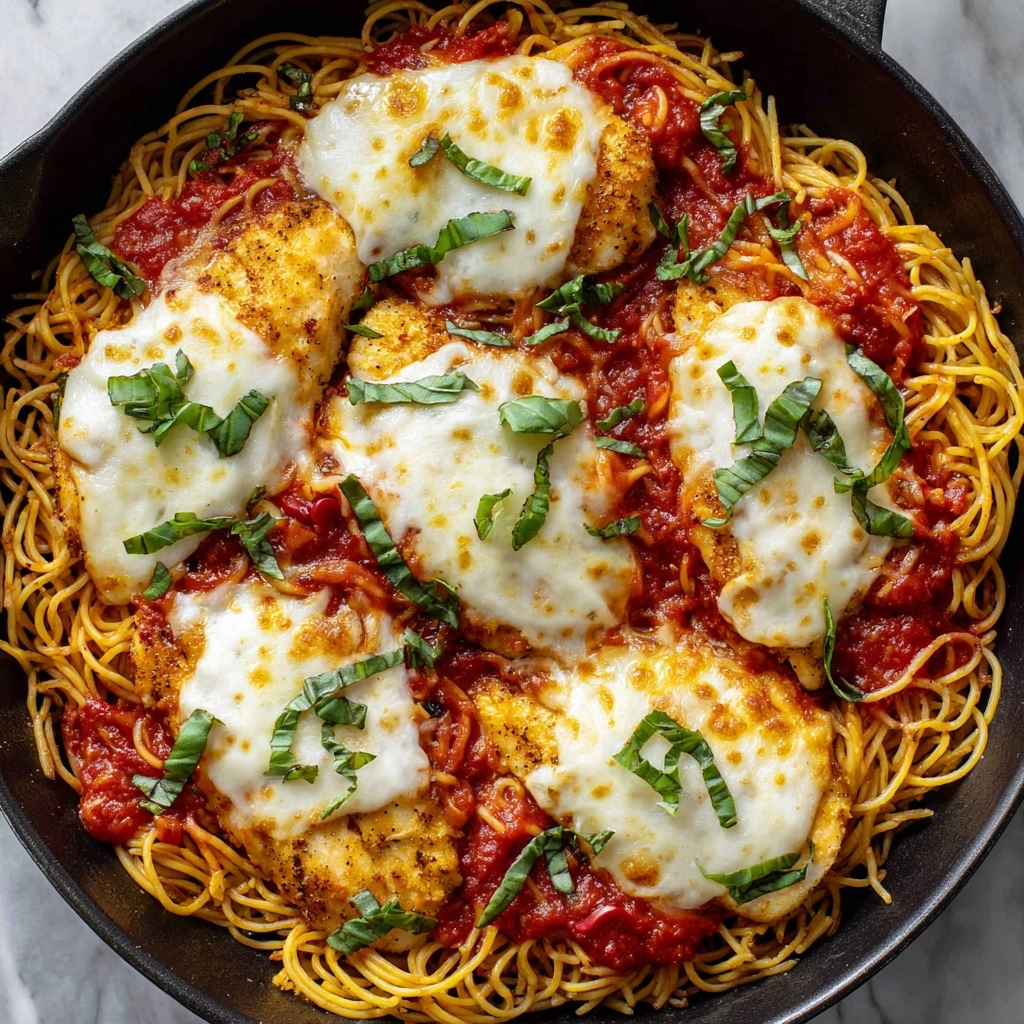 One-Pot Chicken Parmesan Pasta Recipe - Recipe Image