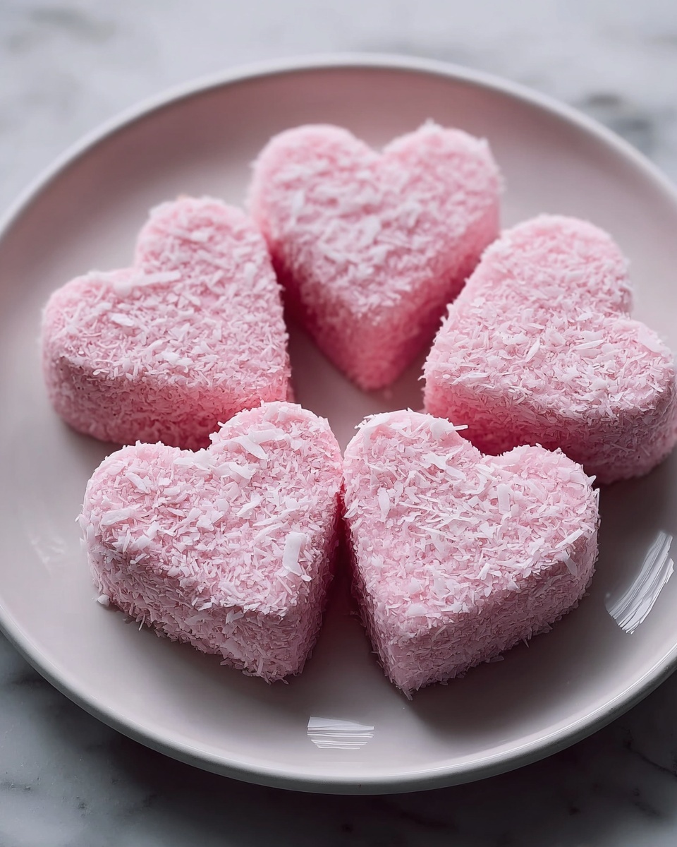Pink Creamy Coconut Hearts Recipe - Recipe Image