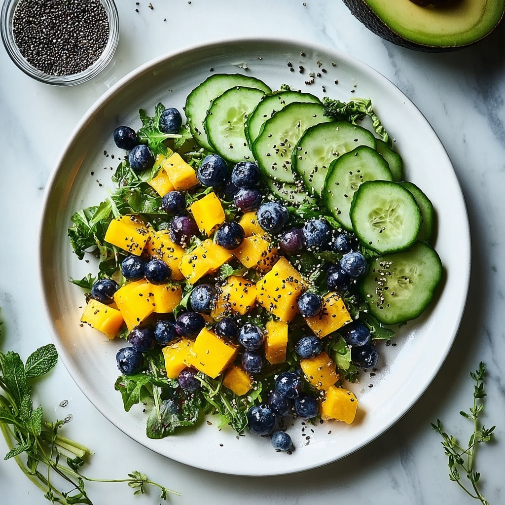 Mango Cucumber Salad with Blueberries and Avocado Recipe - Recipe Image
