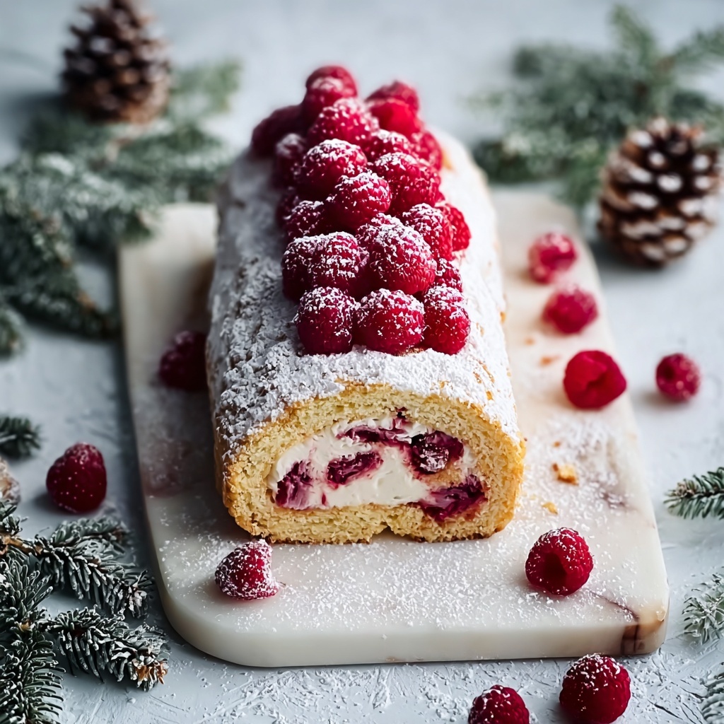 Christmas Raspberry Cake Roll Recipe - Recipe Image