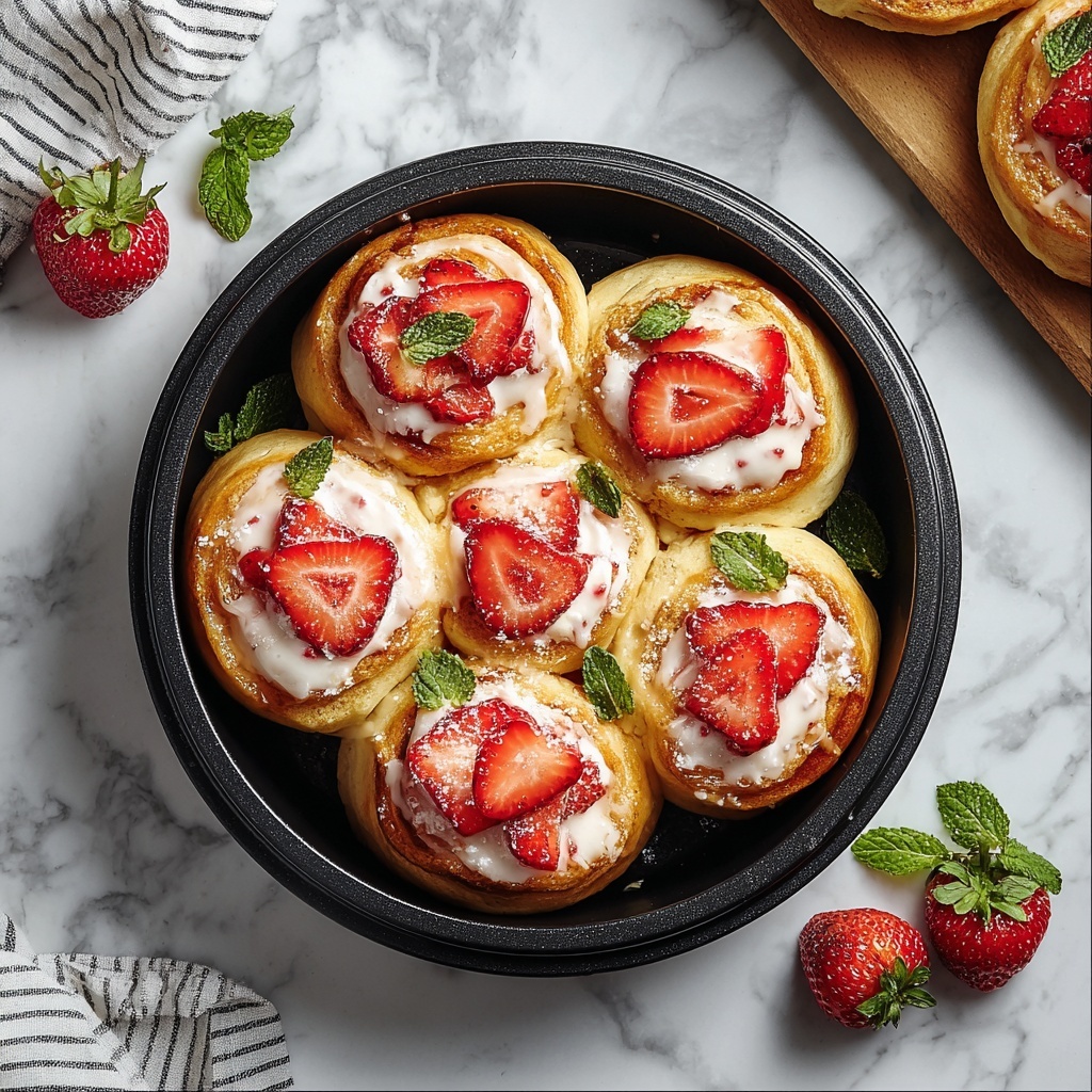 Irresistible Strawberry Cheesecake Cinnamon Rolls Recipe - Recipe Image