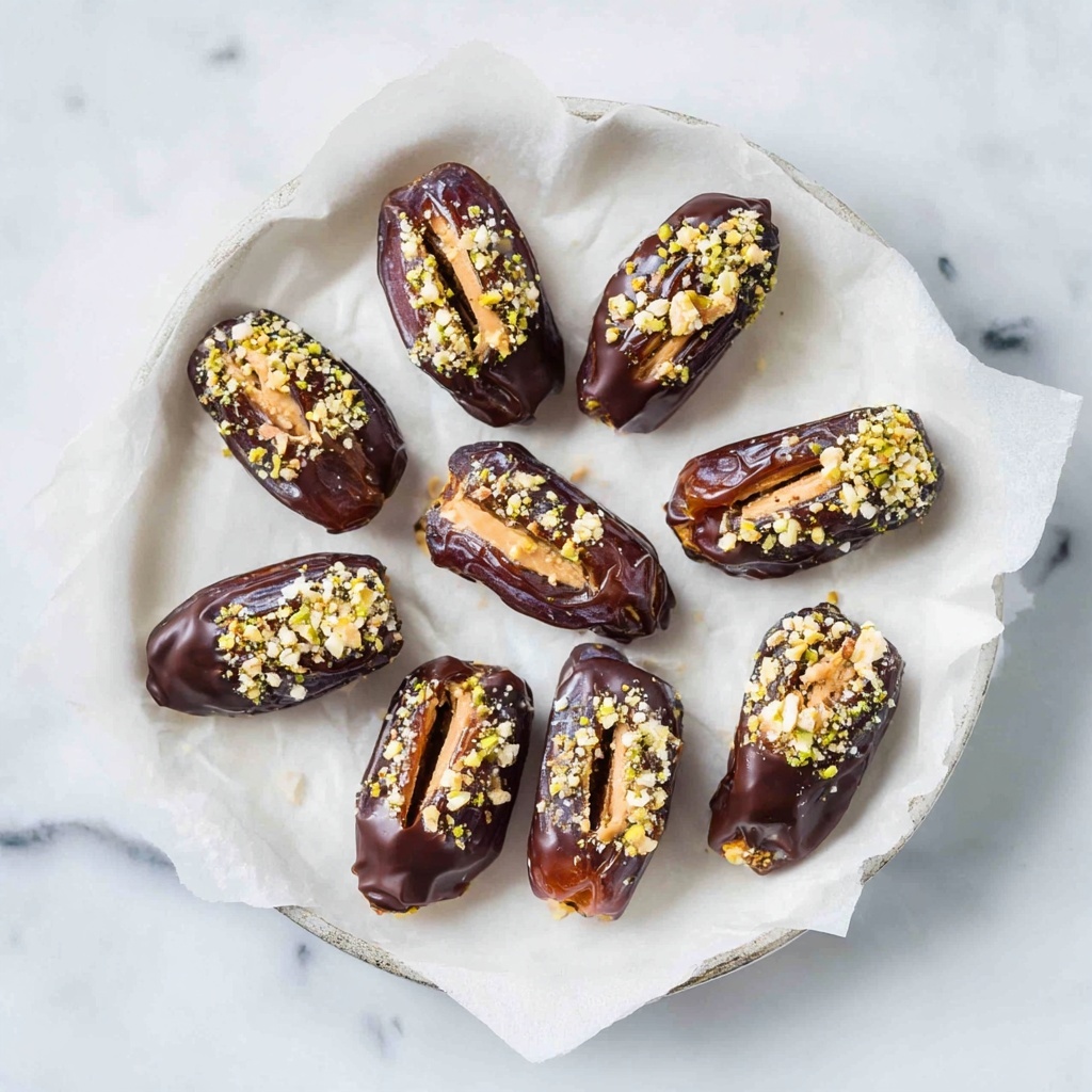 Chocolate Peanut Butter Dates with Pistachios and Almonds Recipe - Recipe Image