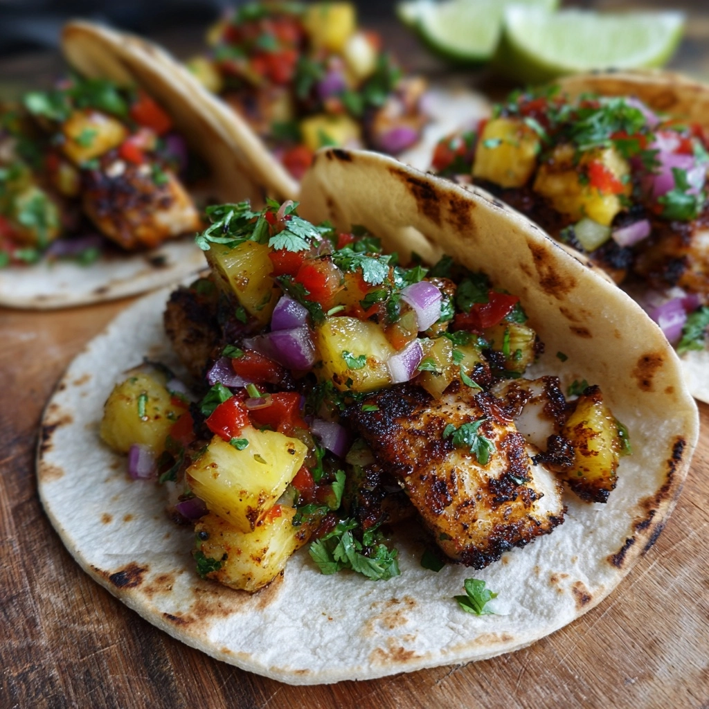 Chicken Tacos with Pineapple Salsa Recipe - Recipe Image