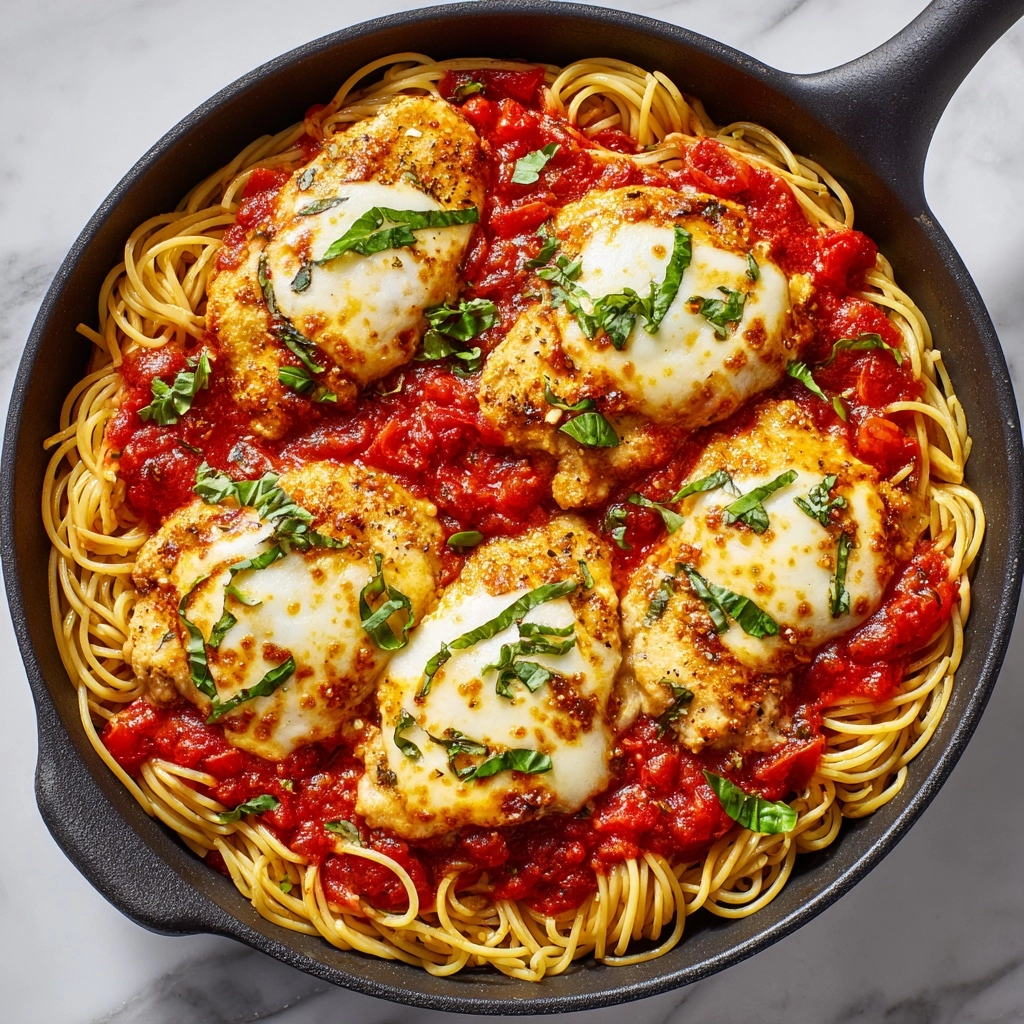 One-Pot Chicken Parmesan Pasta Recipe - Recipe Image