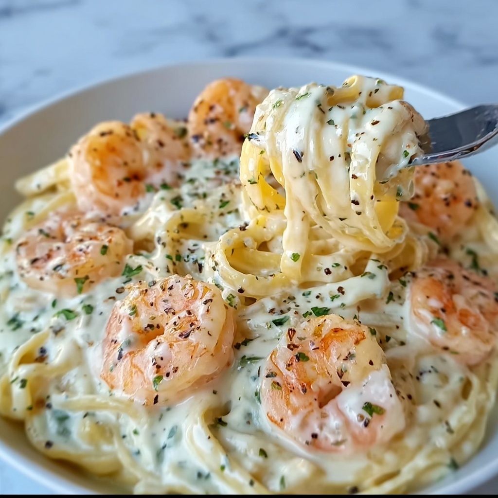 Creamy Alfredo Pasta with Salmon & Shrimp Recipe - Recipe Image