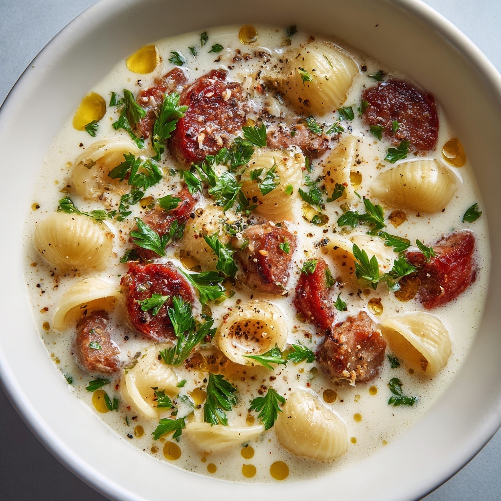 Cozy Ditalini Soup with Creamy Parmesan and Italian Sausage Recipe - Recipe Image