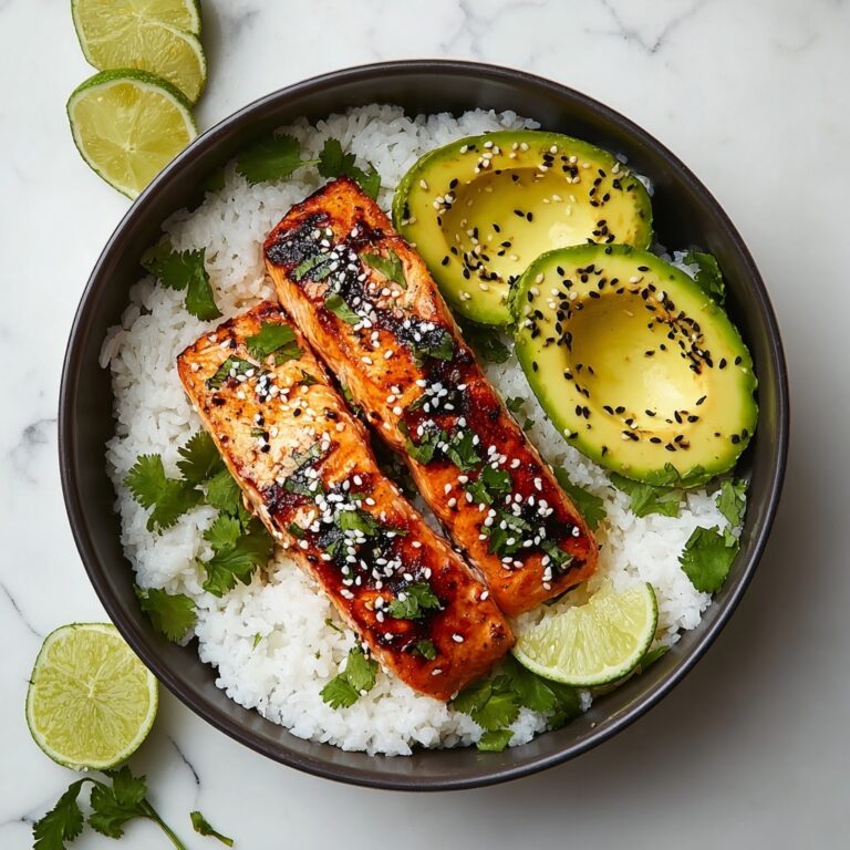 Vibrant Spicy Salmon Bowls with Coconut Rice and Avocado Recipe