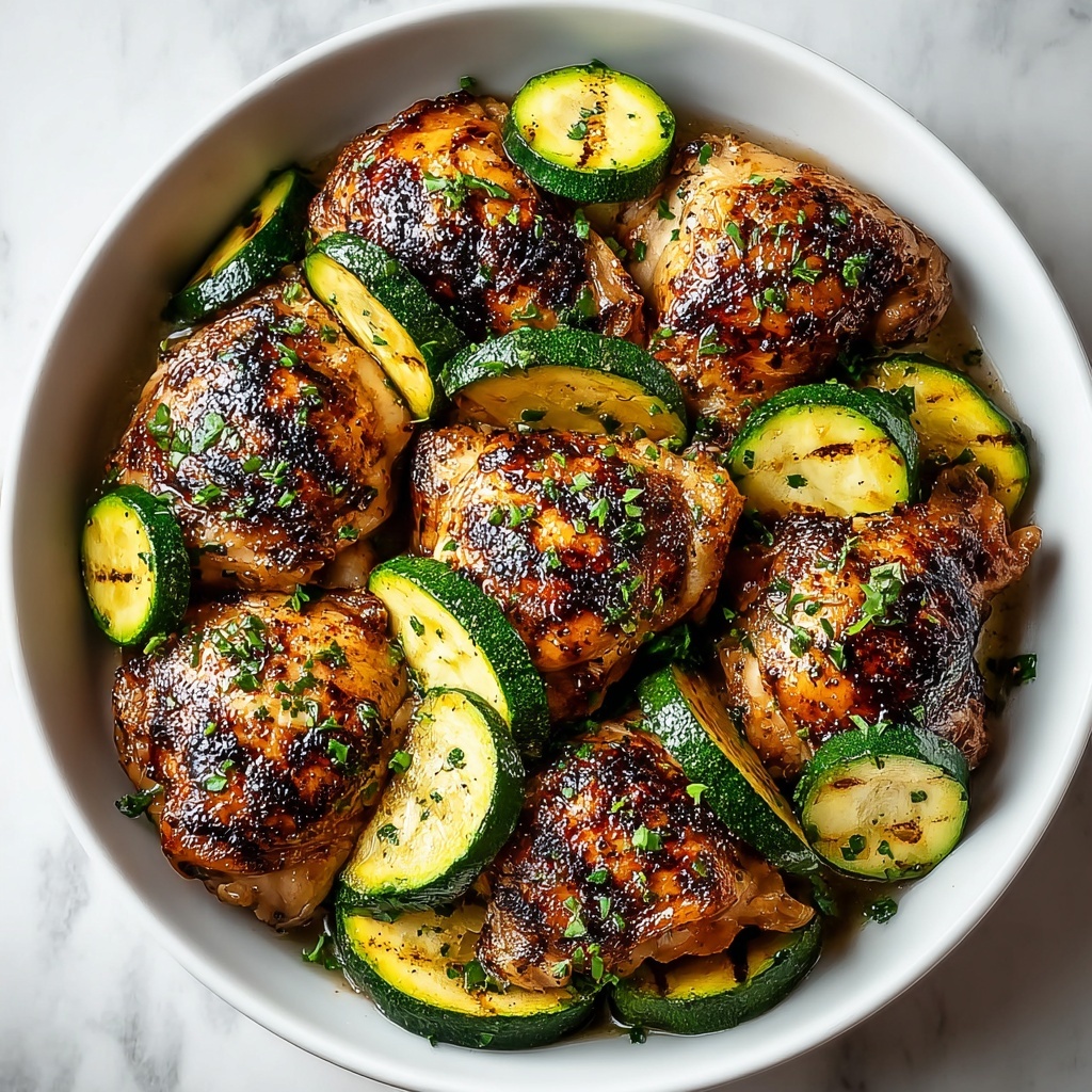 Asado Chicken Thighs with Lemon Zucchini Skillet Recipe - Recipe Image