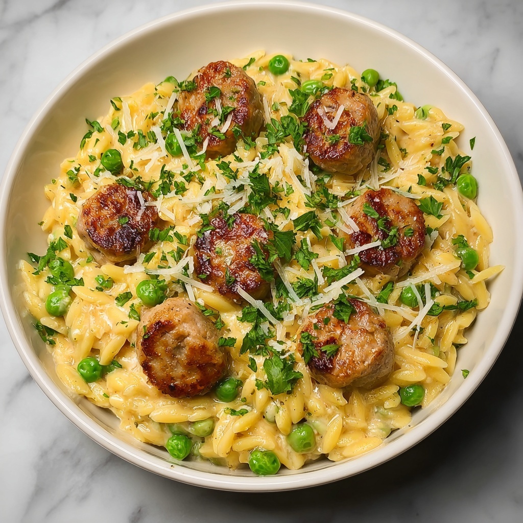 Creamy Chicken Sausage Orzo Recipe - Recipe Image