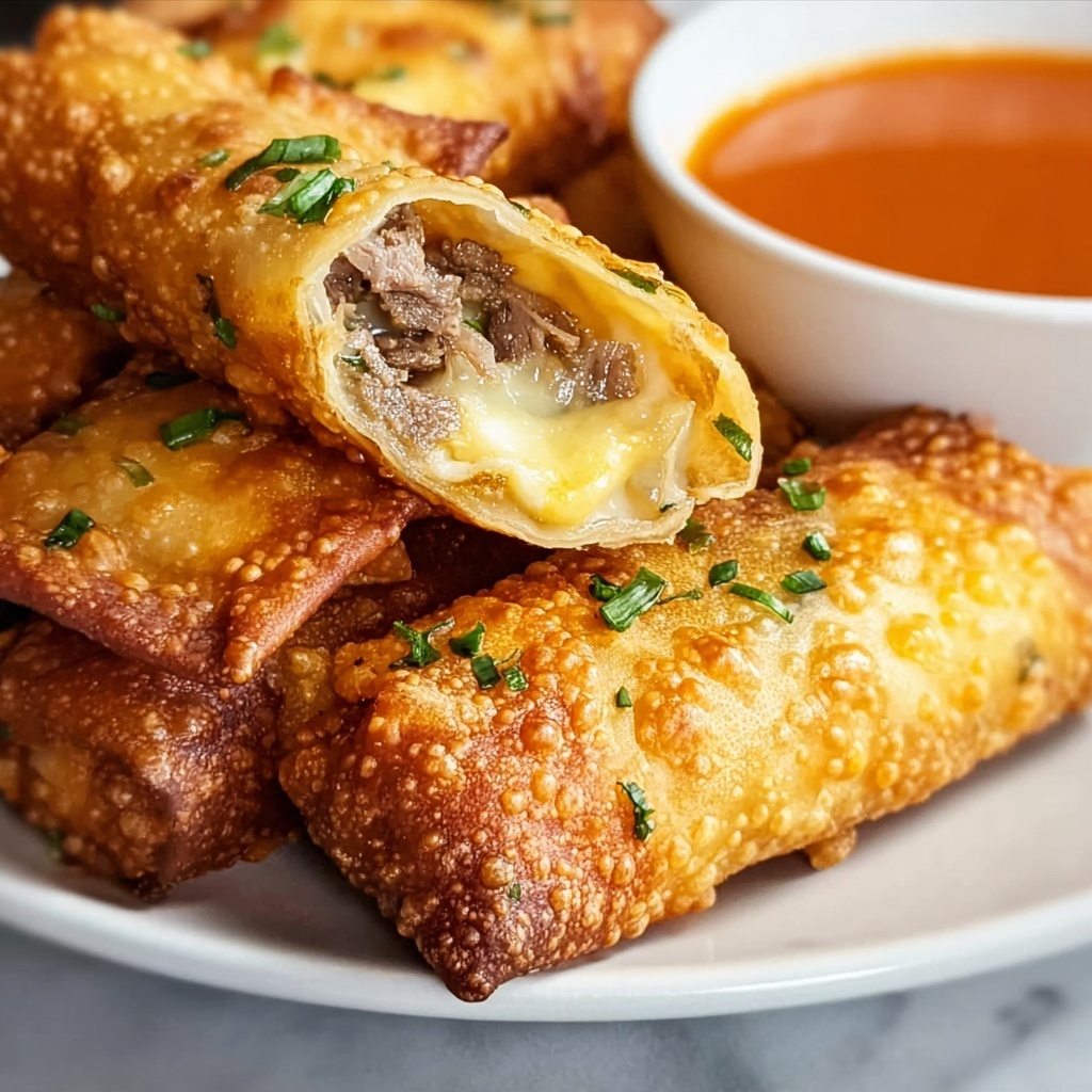 Philly Cheesesteak Egg Rolls Recipe - Recipe Image