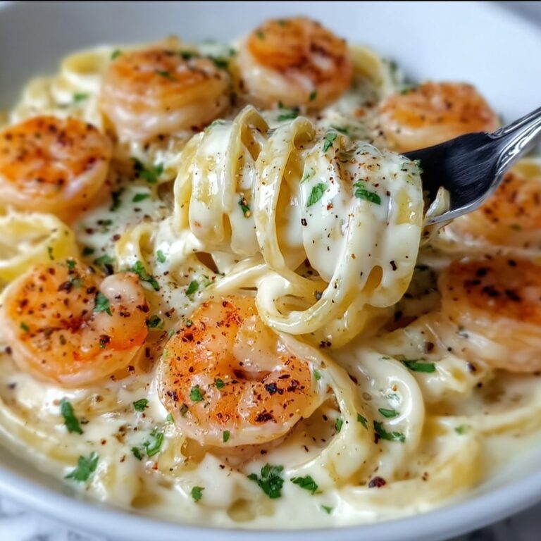 Creamy Alfredo Pasta with Salmon & Shrimp Recipe