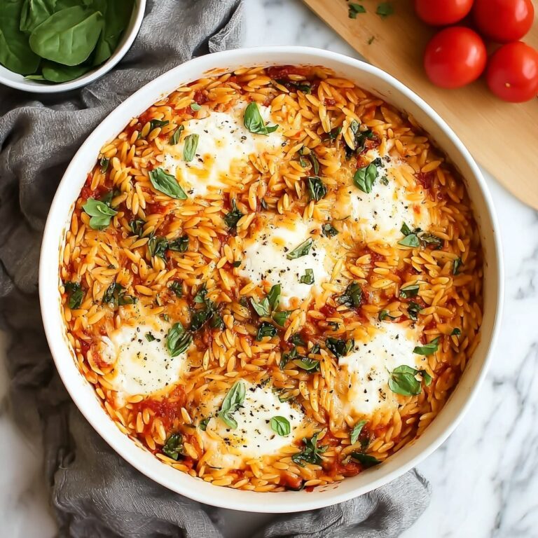 Baked Orzo Pasta with Spinach, Ricotta, and Mozzarella Recipe