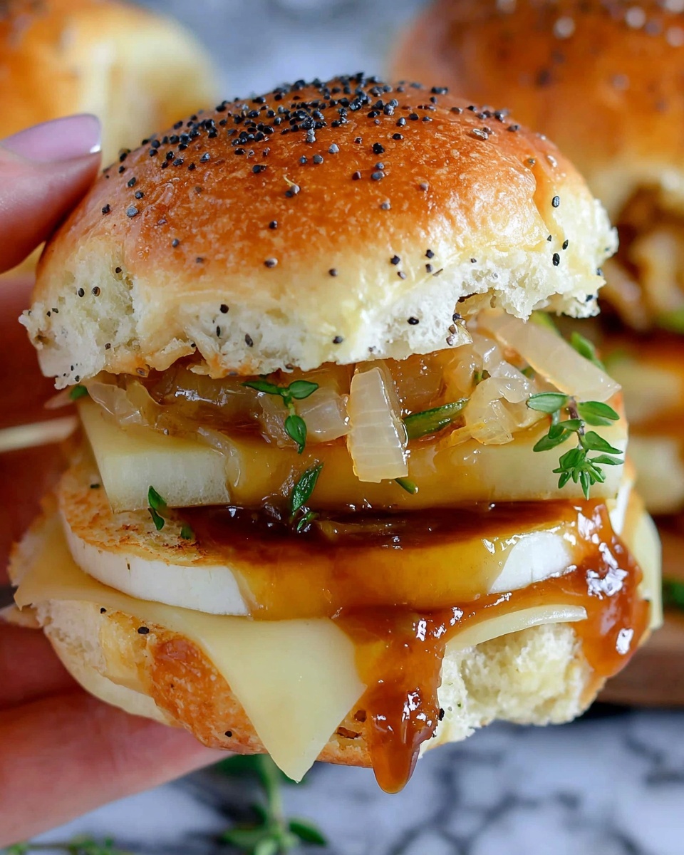 Pear Apple Cheddar Caramelized Onion Grilled Cheese Bagel Sandwich Recipe - Recipe Image