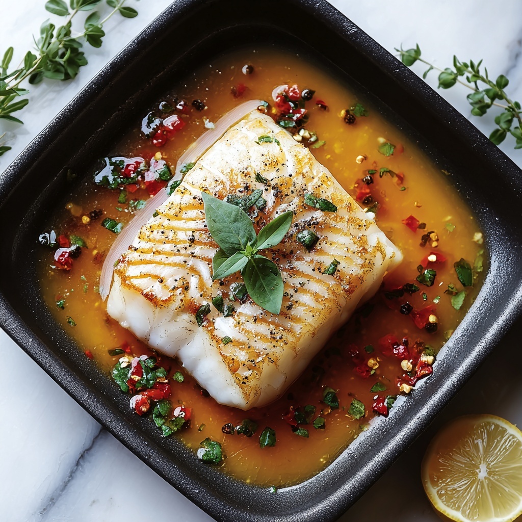 Oven-Baked Chilean Sea Bass with Lemon, Garlic, and Parsley Recipe - Recipe Image