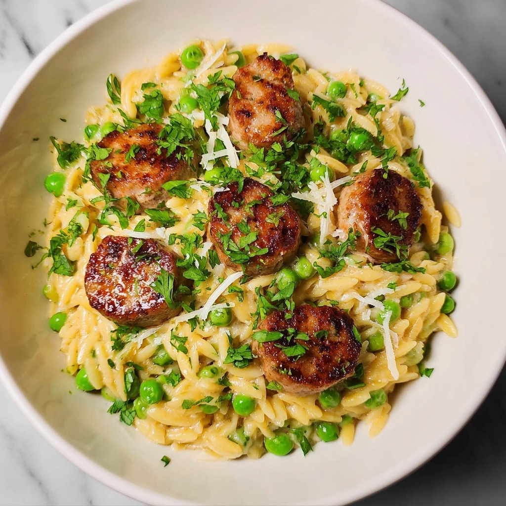 Creamy Chicken Sausage Orzo Recipe - Recipe Image