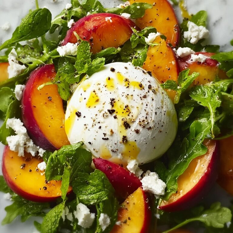 Peach Burrata Salad with Toasted Nuts and Balsamic Glaze Recipe