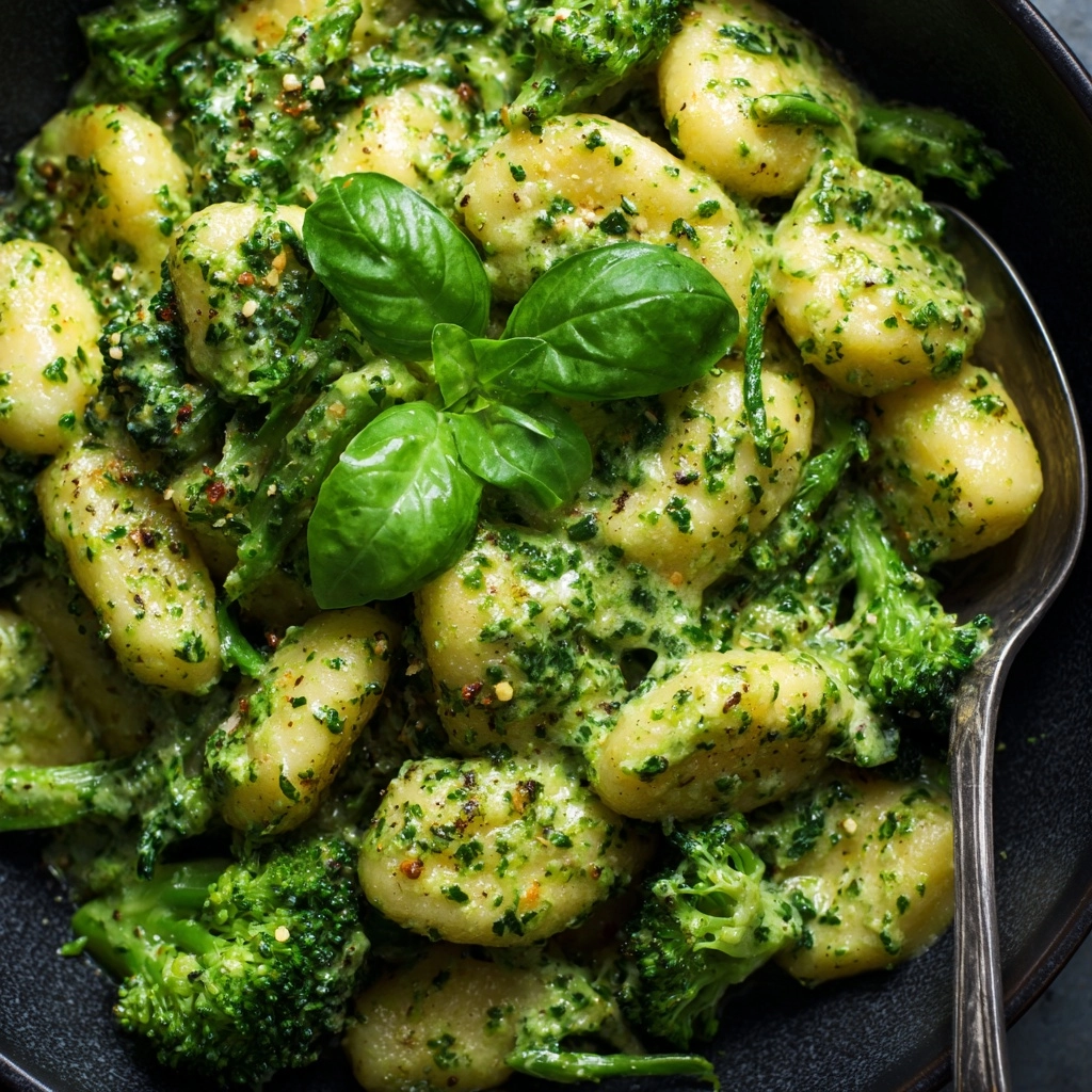 Creamy Lemon Pesto Gnocchi with Broccoli Recipe - Recipe Image