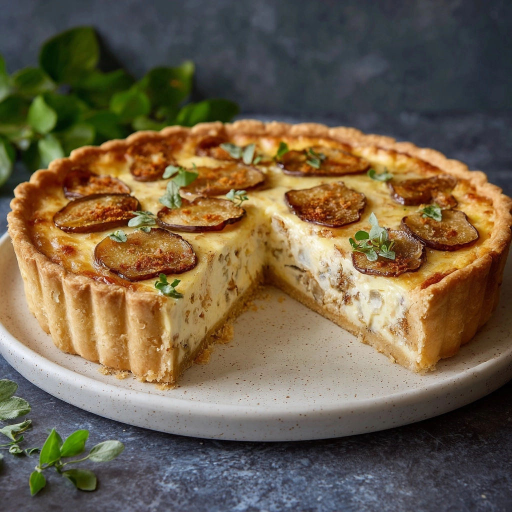 Carrot Quiche with Cheddar and Roasted Onions Recipe - Recipe Image