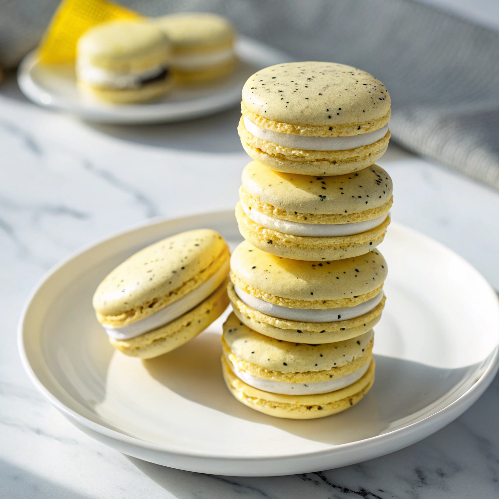 Lemon Poppy Seed Macarons Recipe - Recipe Image