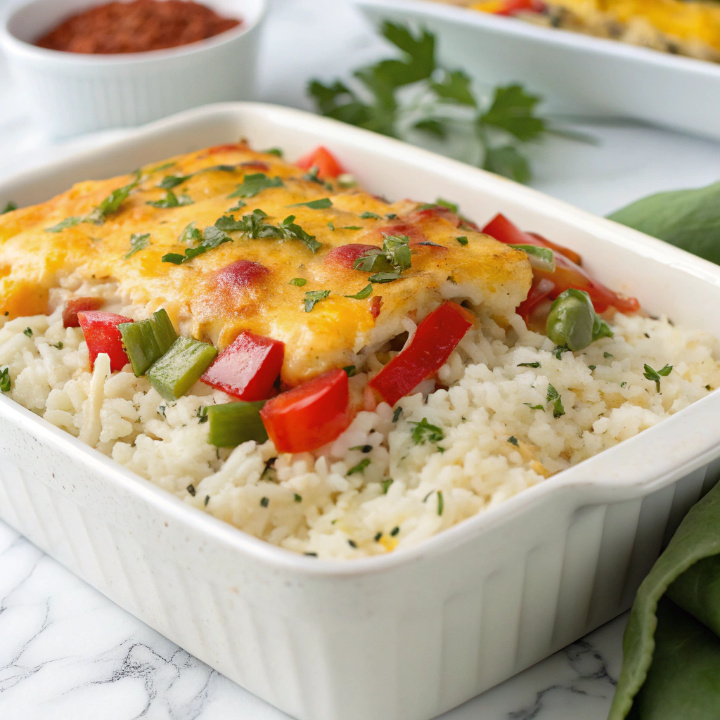 Cheesy Chicken Fajita Casserole Recipe - Recipe Image