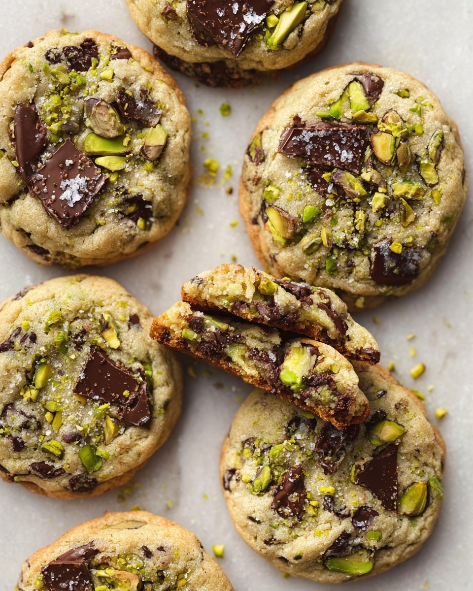 Pistachio Cream Cookies with Chocolate and Chopped Pistachios Recipe - Recipe Image