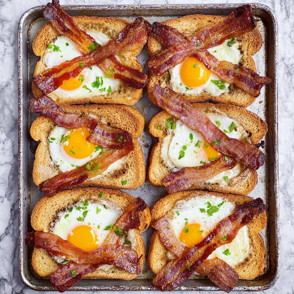 Sheet Pan Egg in a Hole with Crispy Bacon and Parmesan Recipe - Recipe Image