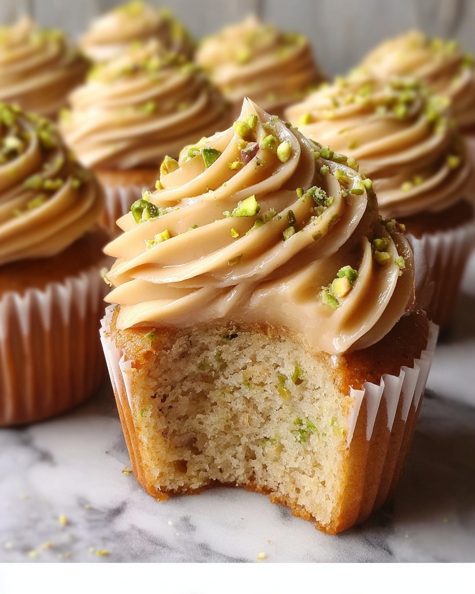 Caramel Pistachio Cupcakes Recipe - Recipe Image