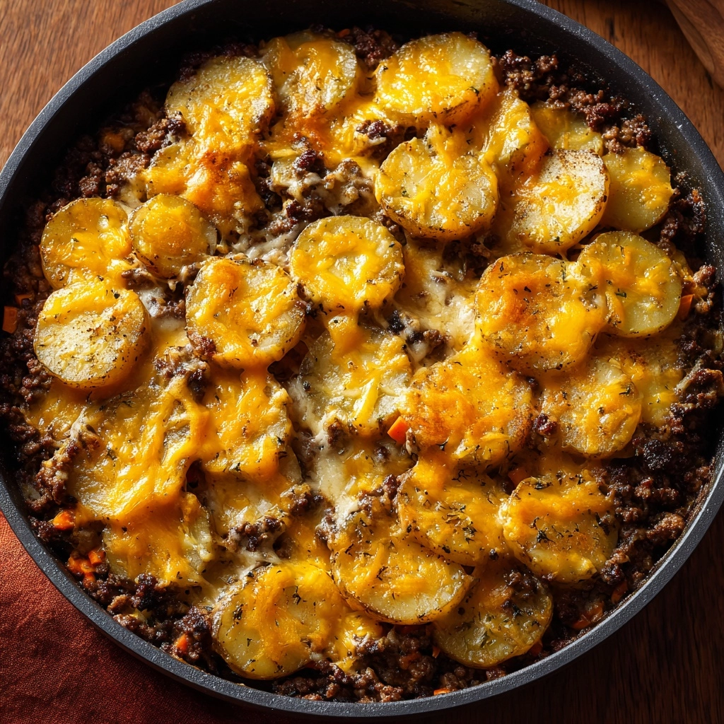 Hobo Casserole with Ground Beef and Cheesy Potatoes Recipe - Recipe Image