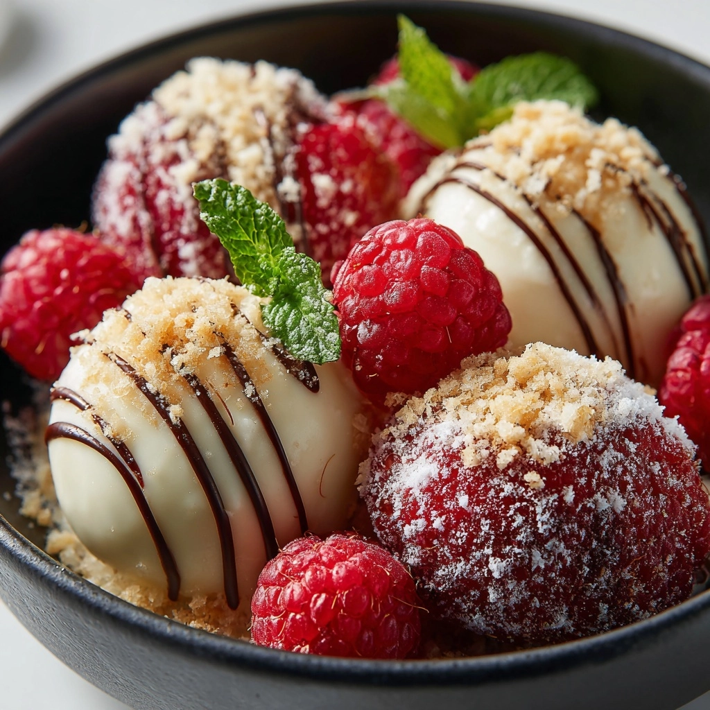 White Chocolate Raspberry Cheesecake Balls Recipe - Recipe Image