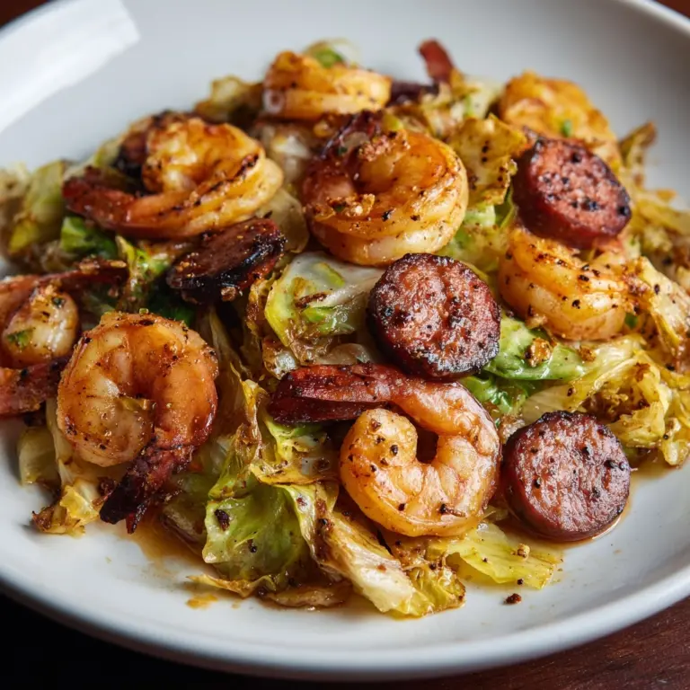 Fried Cabbage with Shrimp & Sausage Recipe