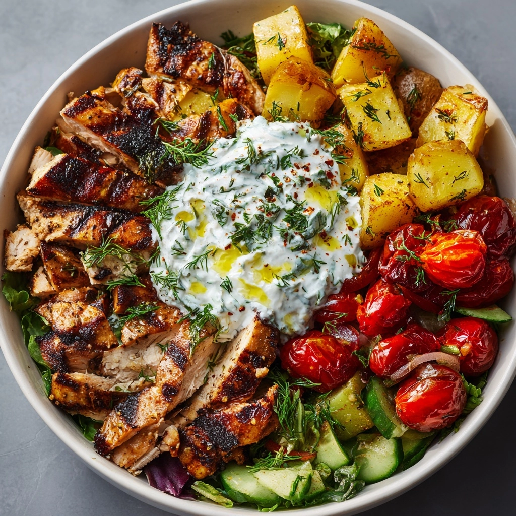 Loaded Greek Chicken Bowl with Dairy-Free Tzatziki Recipe - Recipe Image