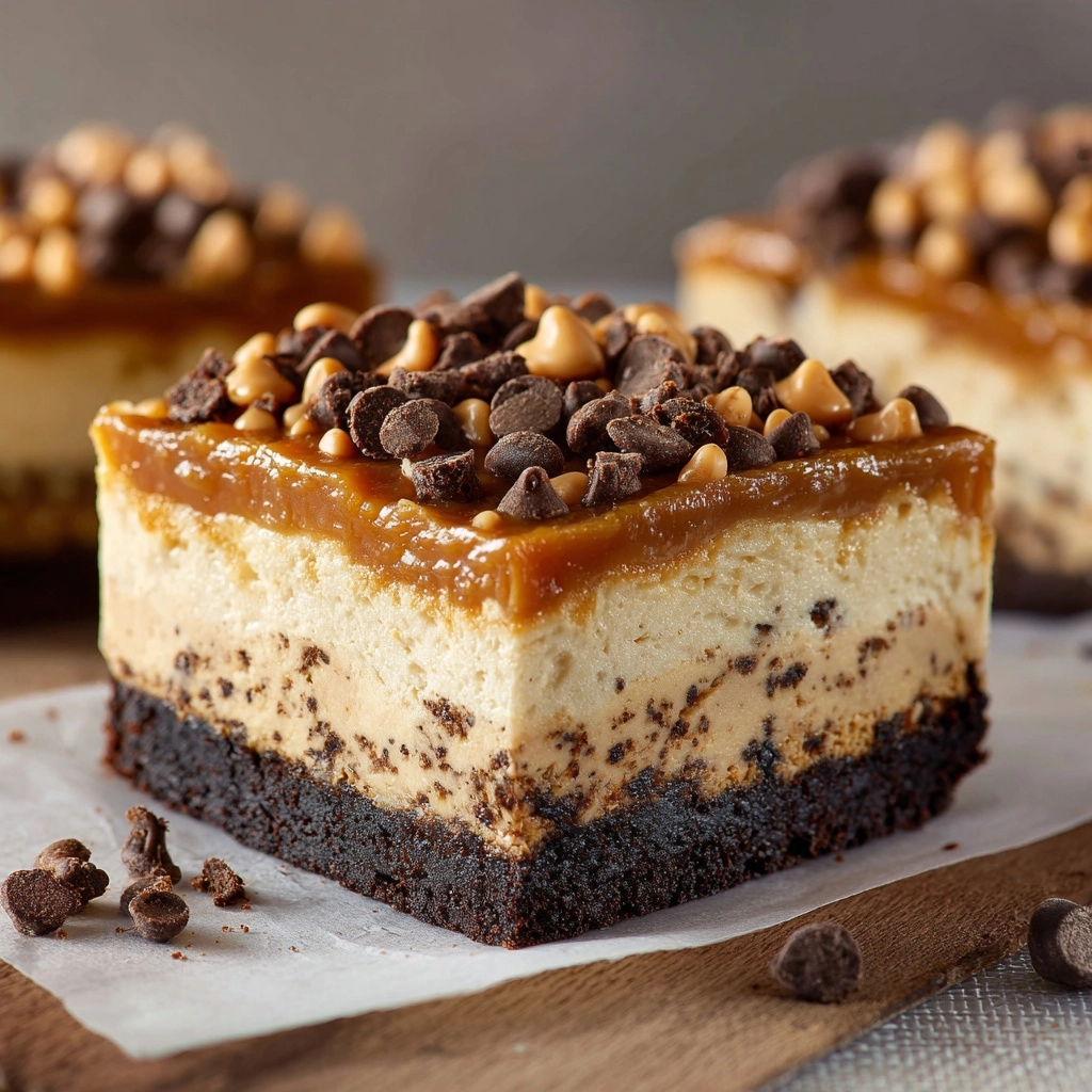 Chocolate Peanut Butter Cheesecake Bars Recipe - Recipe Image
