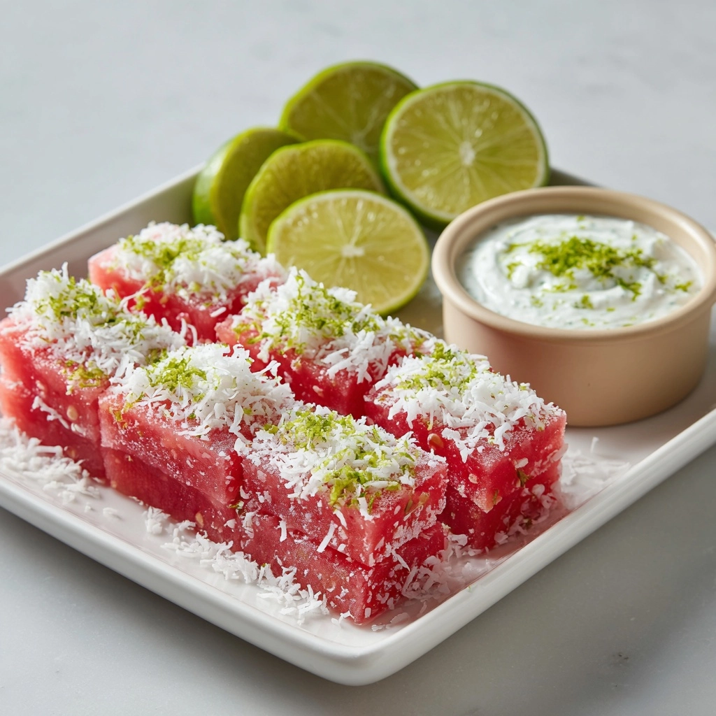Watermelon Fries with Coconut Lime Dip Recipe - Recipe Image