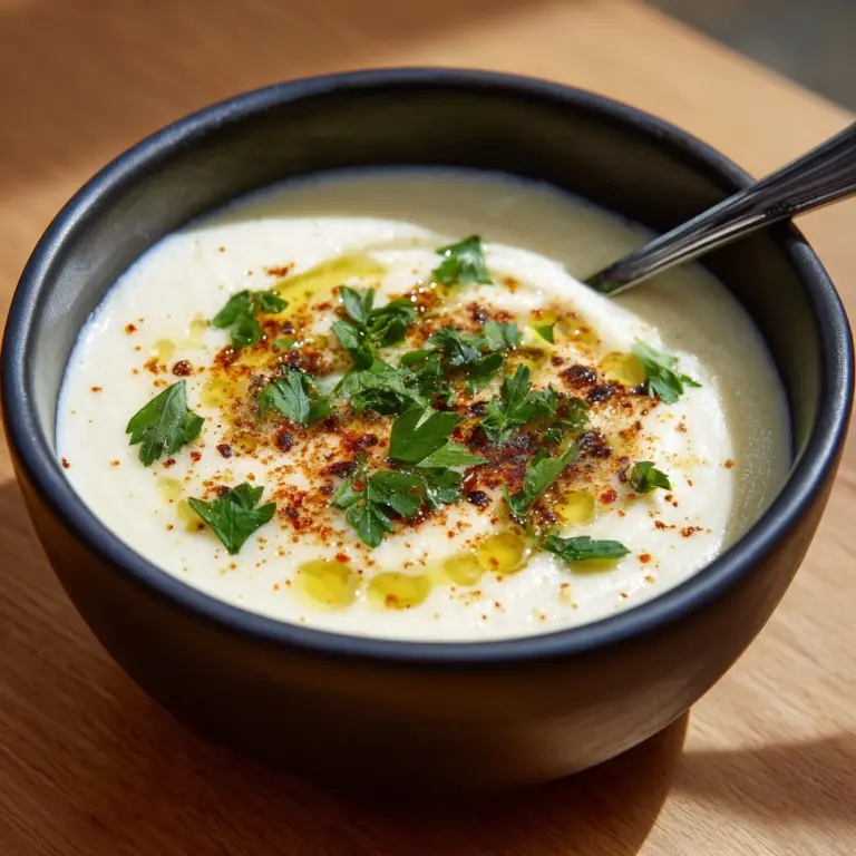 Cheddar Cauliflower and Roasted Garlic Soup Recipe
