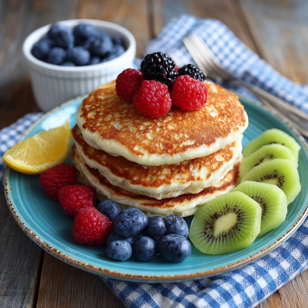 Oatmeal Pancakes with Fresh Fruit Recipe - Recipe Image