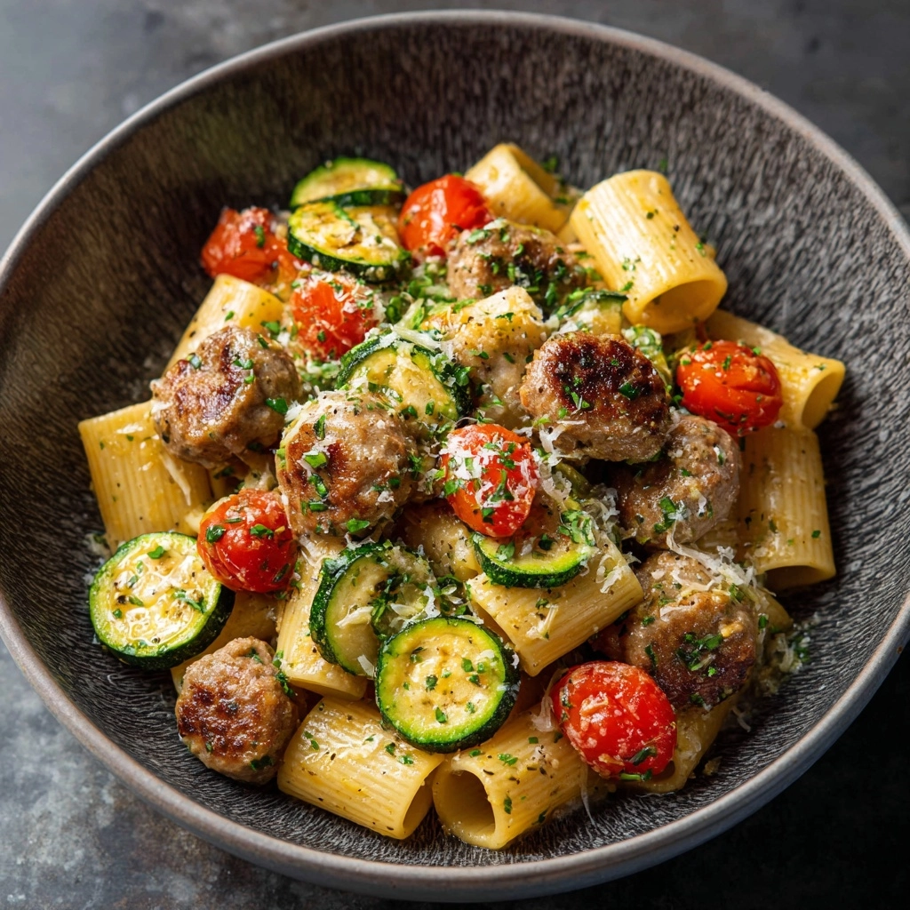 Chicken Sausages with Zucchini, Tomatoes, and Pasta: An Amazing Ultimate Recipe - Recipe Image