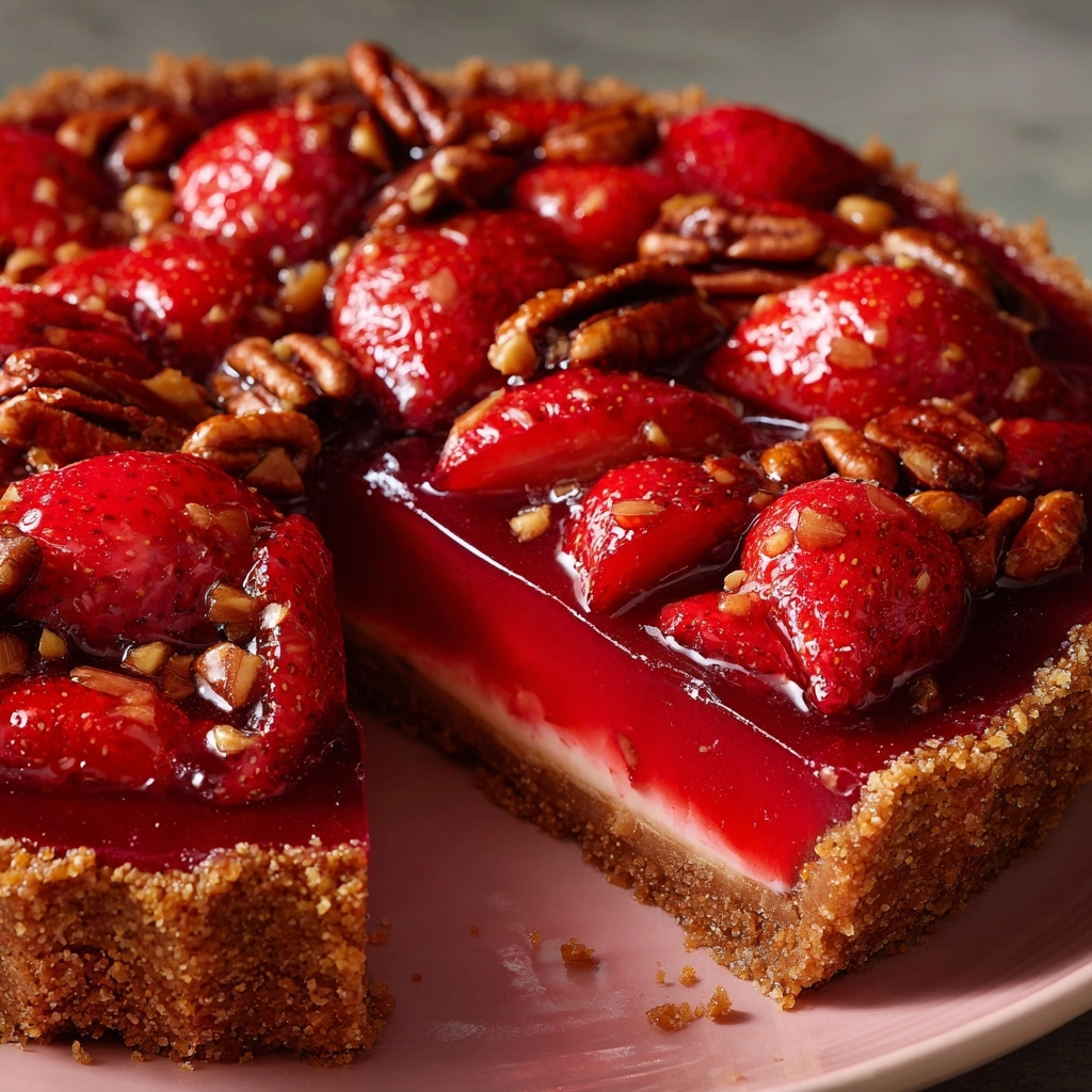 Fresh Strawberry Pie with a Pretzel-Pecan Crust Recipe - Recipe Image