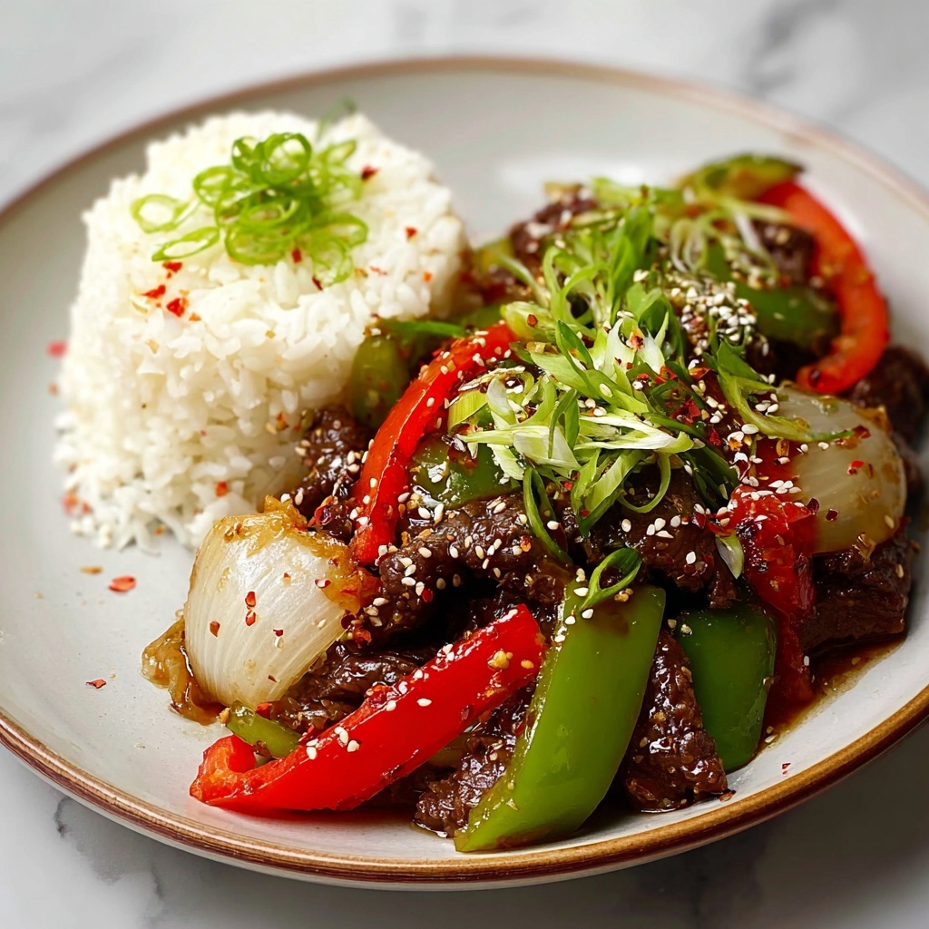 Sizzling Chinese Pepper Steak with Onions Recipe - Recipe Image