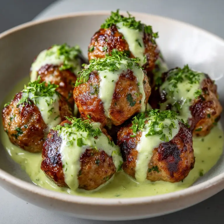 Baked Salmon Meatballs with Avocado Sauce Recipe