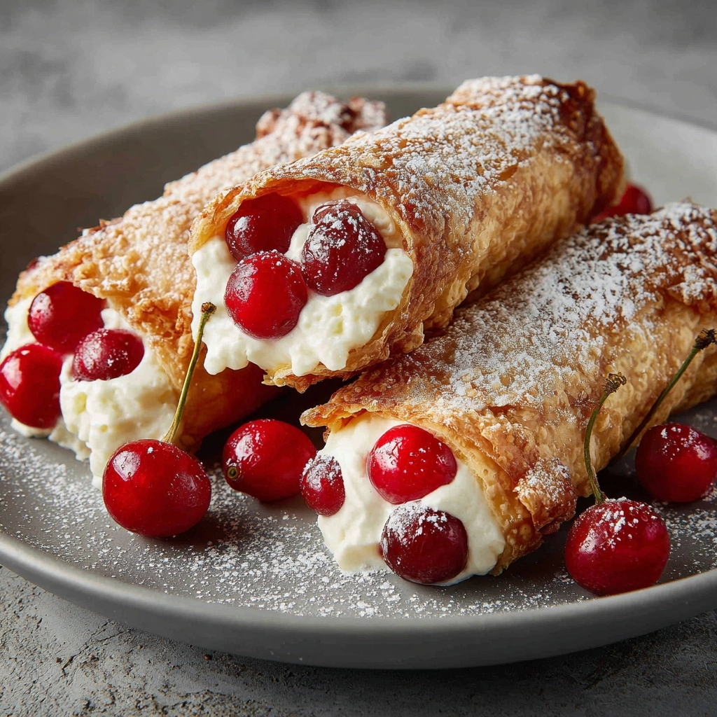 Cherry Cheesecake Egg Rolls Recipe - Recipe Image