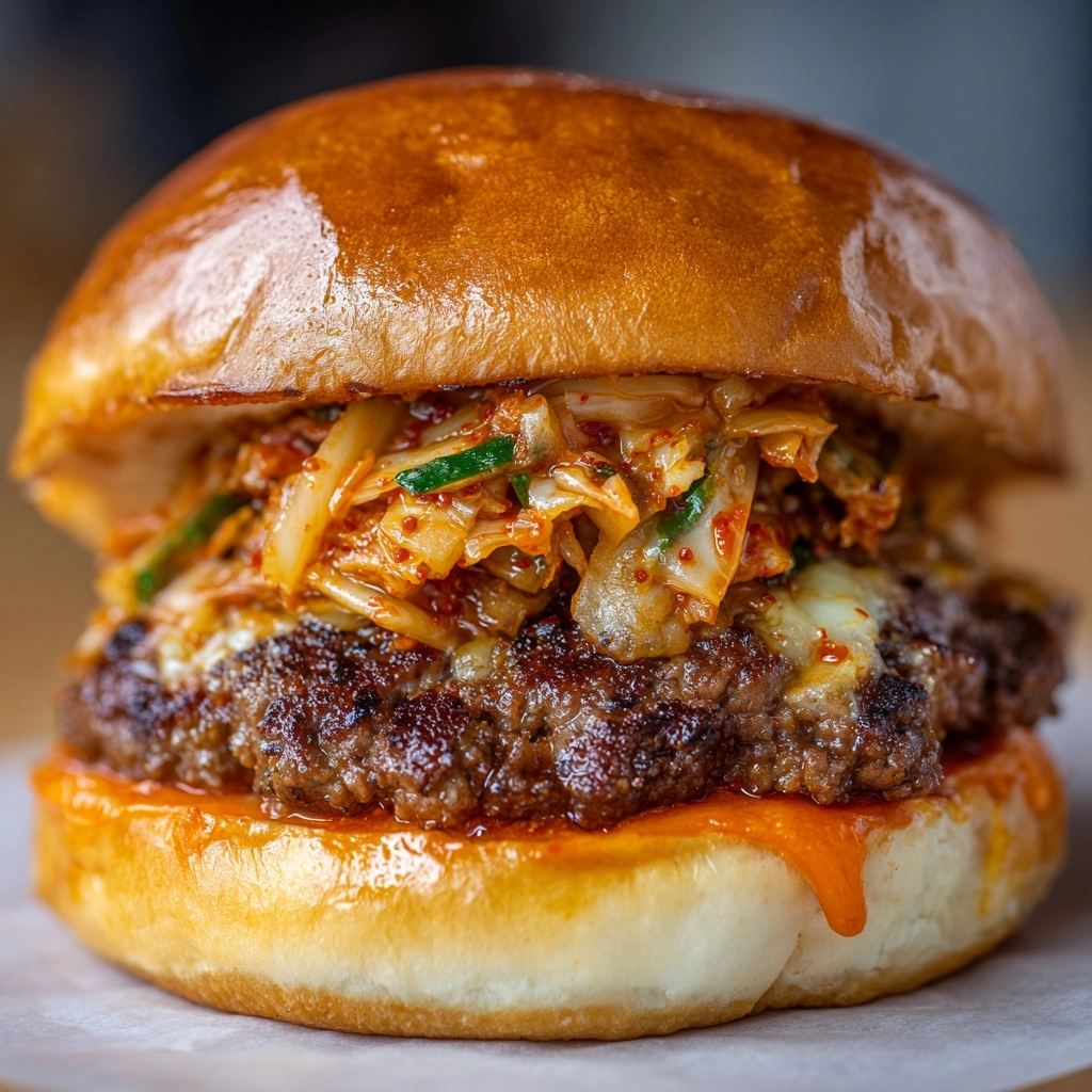 Bulgogi Kimchi Burger Recipe - Recipe Image