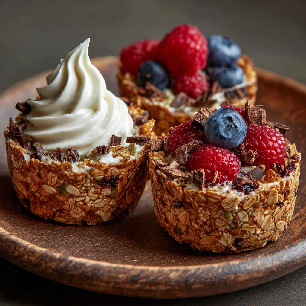 Granola Cups with Greek Yogurt and Fresh Berries Recipe - Recipe Image
