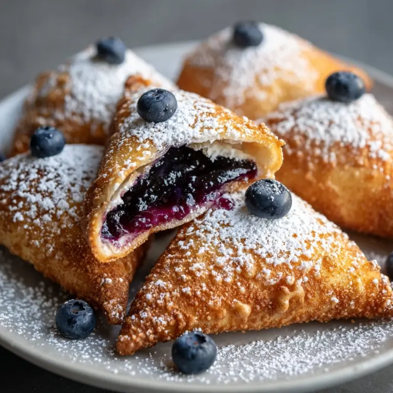 Air Fryer Blueberry Cheesecake Wontons Recipe