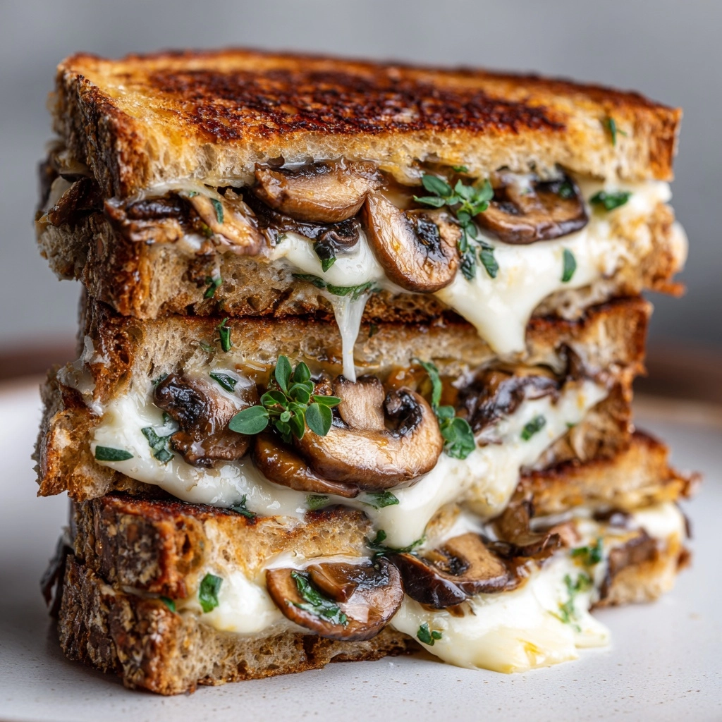 Garlic Mushroom Grilled Cheese Recipe - Recipe Image